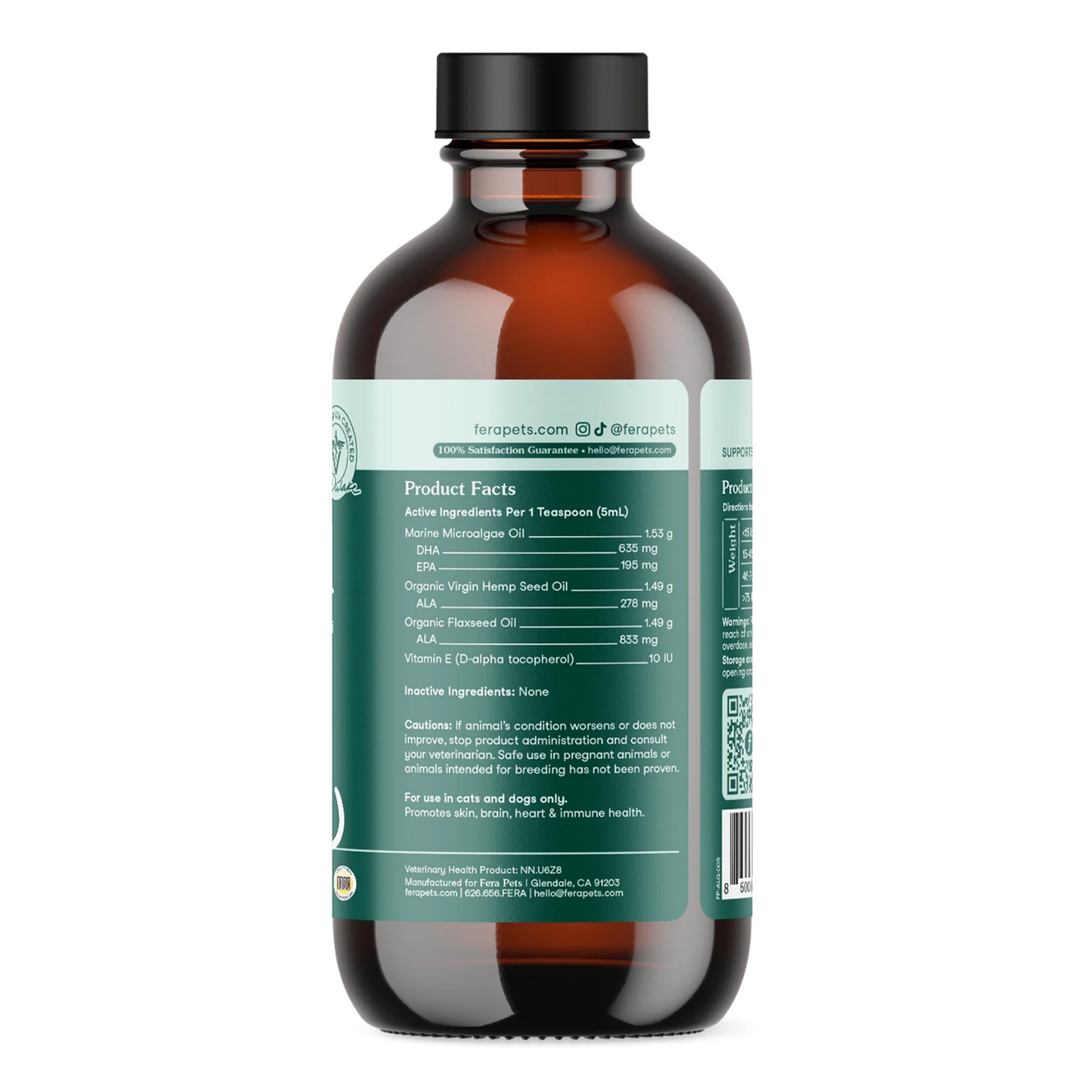 Fera Pets Algae Oil Bottle Back