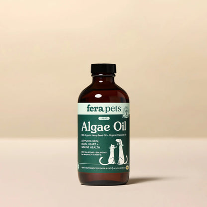 Fera Pets algae oil for dogs bottle with plant-based omega-3 EPA and DHA