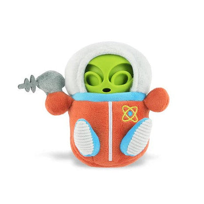 Alien Explorer 2-in-1 enrichment dog toy with tearable plush exterior and hidden treat-dispensing toy