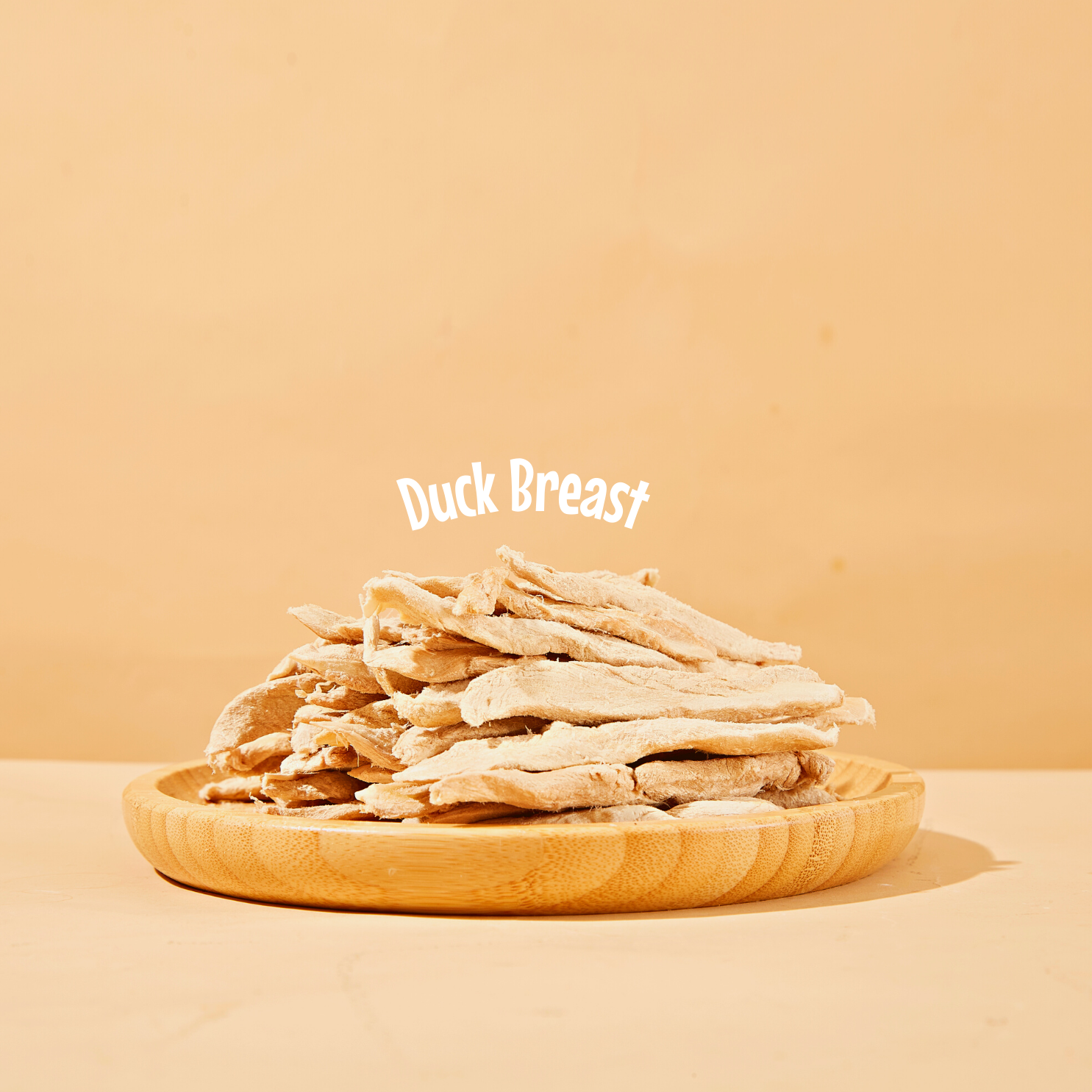 Freeze-dried duck breast dog treats showing natural texture and shape