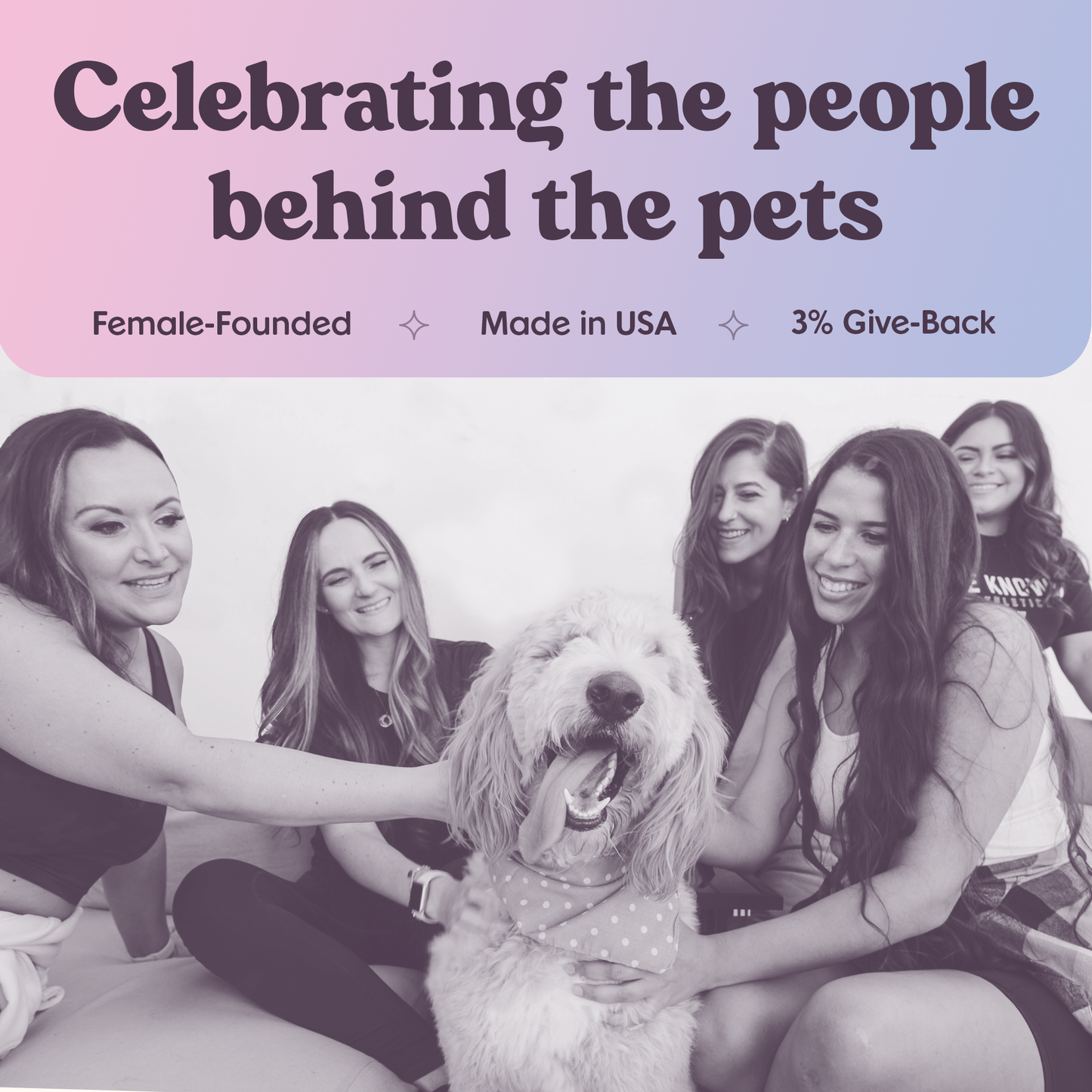 Bundle x Joy founders with dogs celebrating people behind the pets