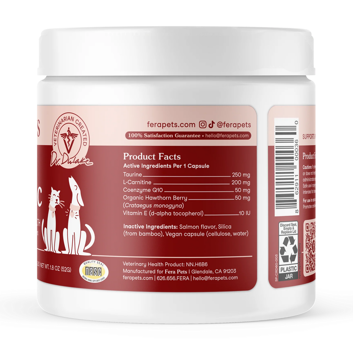 Cardiac Support Supplement Jar Side View
