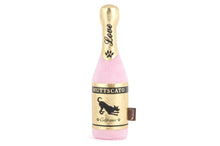 Champagne bottle plush dog toy, non-toxic and eco-friendly dog toy made with recycled materials