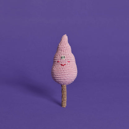 Cotton candy dog toy made from natural cotton with all-natural dyes and a built-in squeaker