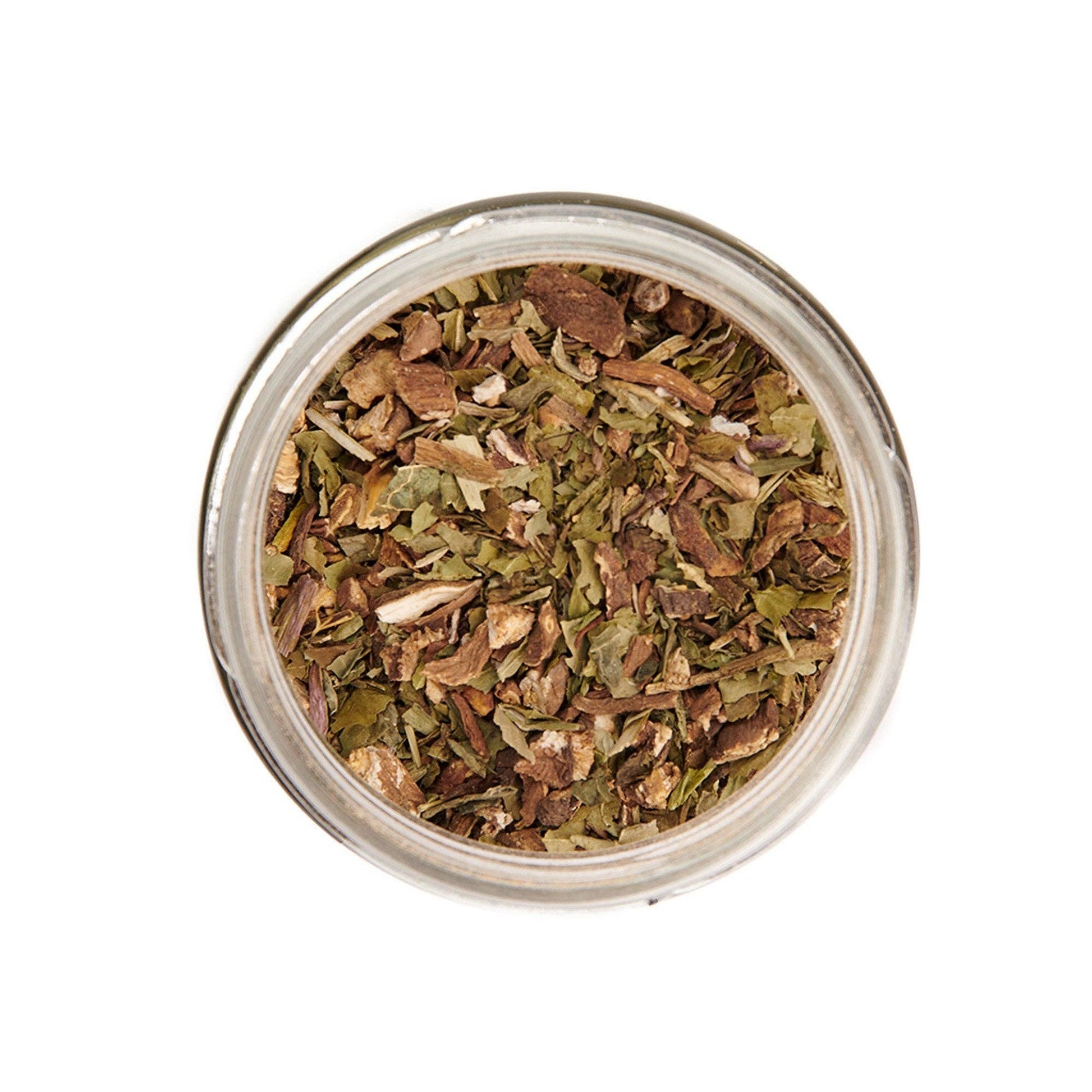 Organic dandelion root and leaf blend for dogs showing natural herbal supplement