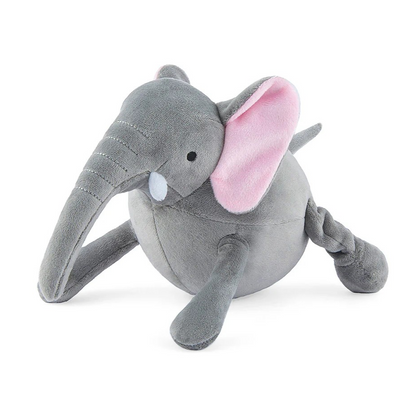 Elephant dog toy made with eco-friendly materials and AZO-free dyes for dynamic play