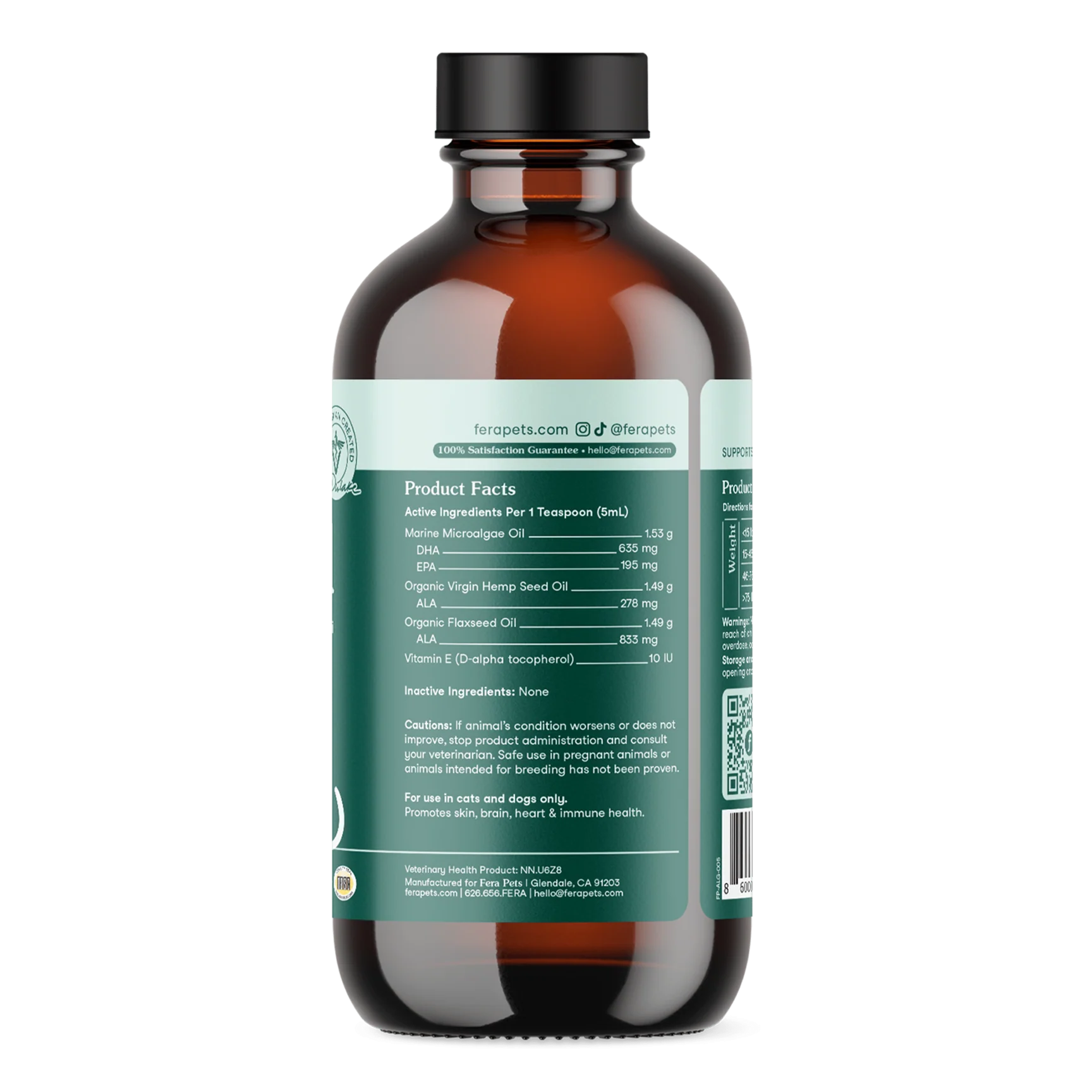 Fera Pets Algae Oil Bottle Back