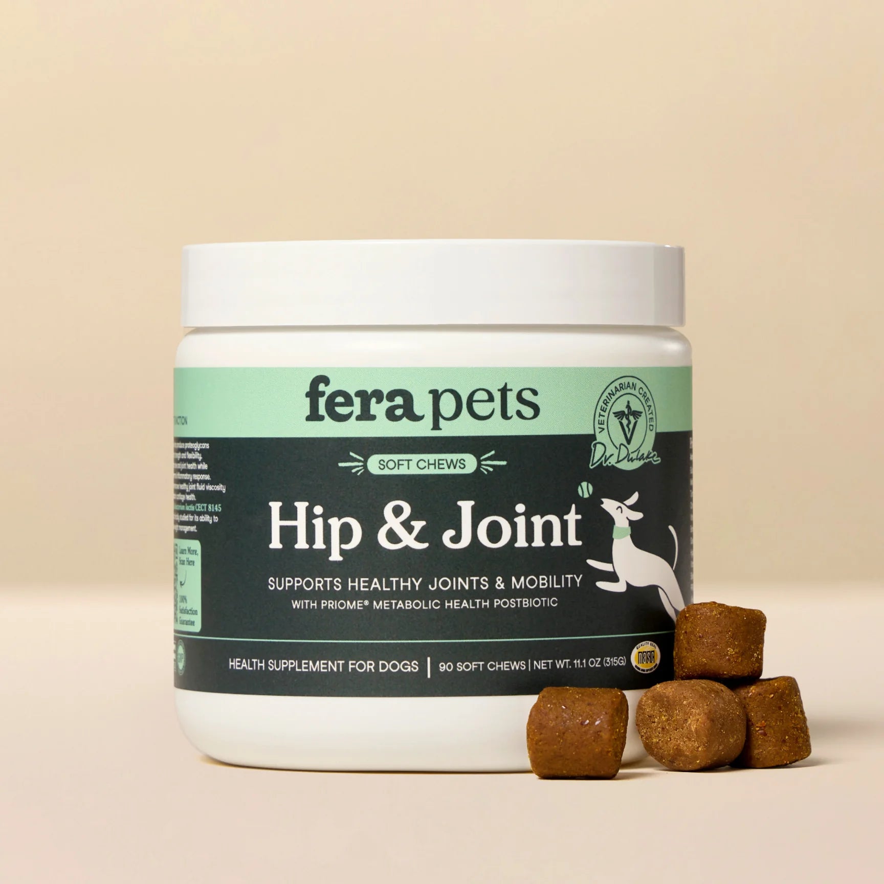 Fera Pets hip and joint supplement for dogs with glucosamine MSM and chondroitin soft chews