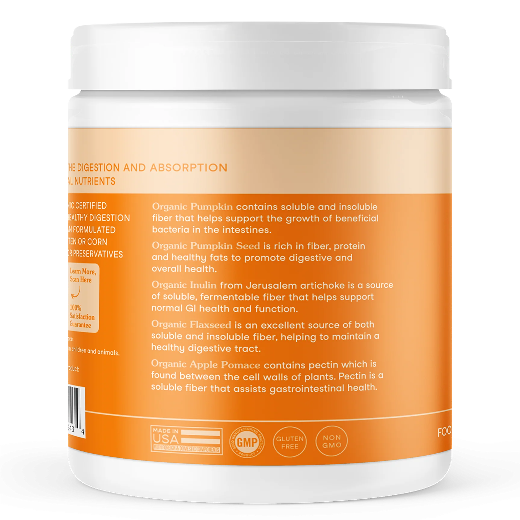 Fera Pets organic pumpkin fiber supplement jar packaging