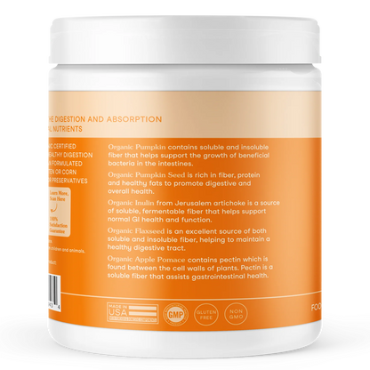 Fera Pets organic pumpkin fiber supplement jar packaging