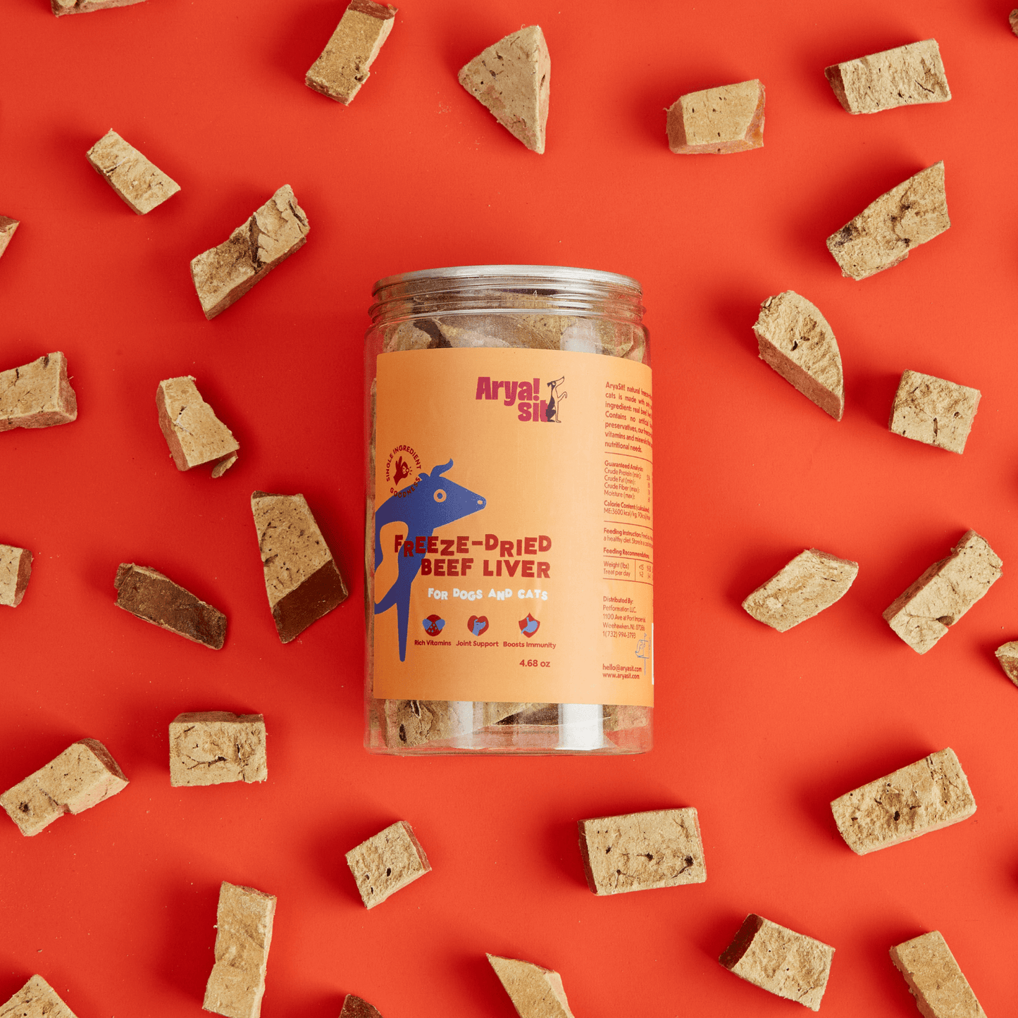 Freeze-dried beef liver treats for dogs made with single-ingredient beef liver