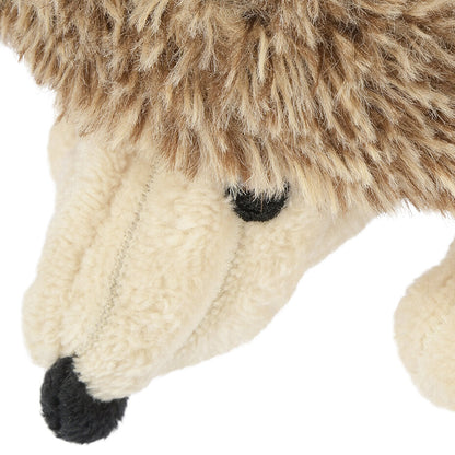 Close up of the face of the Hamilton the Hedgehog dog toy made with non-toxic, eco-friendly materials