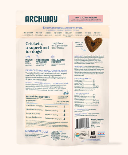 Nutrition facts and feeding information for Hip & Joint Health functional dog treats