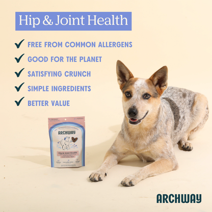 Hip and joint health dog treats formulated to support mobility, joint health, and cartilage