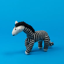 Lambswool zebra dog toy, non-toxic natural fiber dog toy for safe interactive play