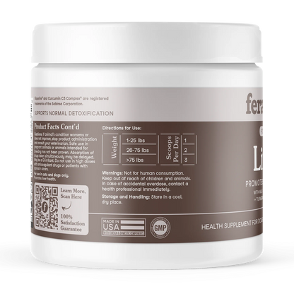 Liver Support Supplement Jar Back Label