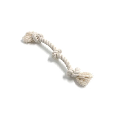 100% organic cotton rope dog toy made with natural fibers for tugging, fetching, and chewing