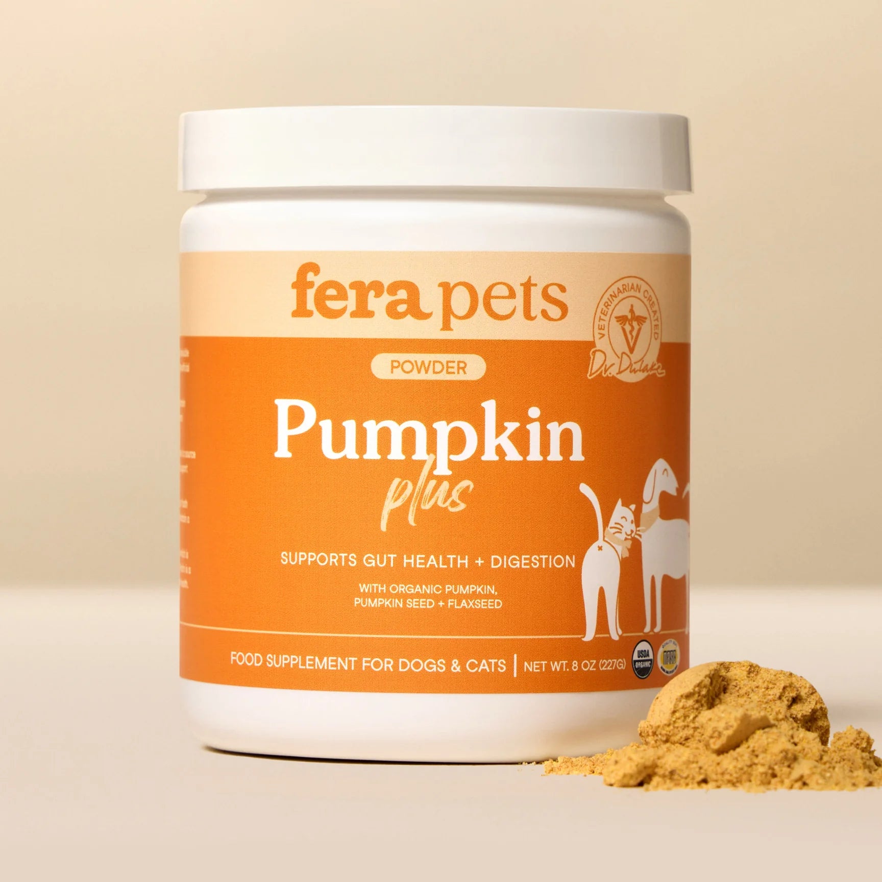 Fera Pets pumpkin fiber supplement for dogs supporting digestion and stool quality