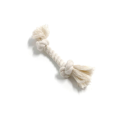 Natural colored plastic-free dog rope toy made from 100% organic cotton fibers