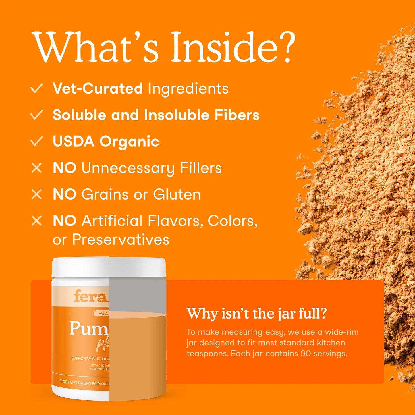 Organic pumpkin fiber for dogs with natural ingredients for digestive support