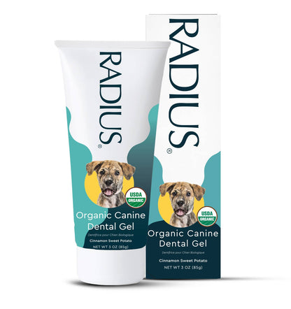RADIUS USDA certified organic dog toothpaste with plant-based ingredients and coconut oil