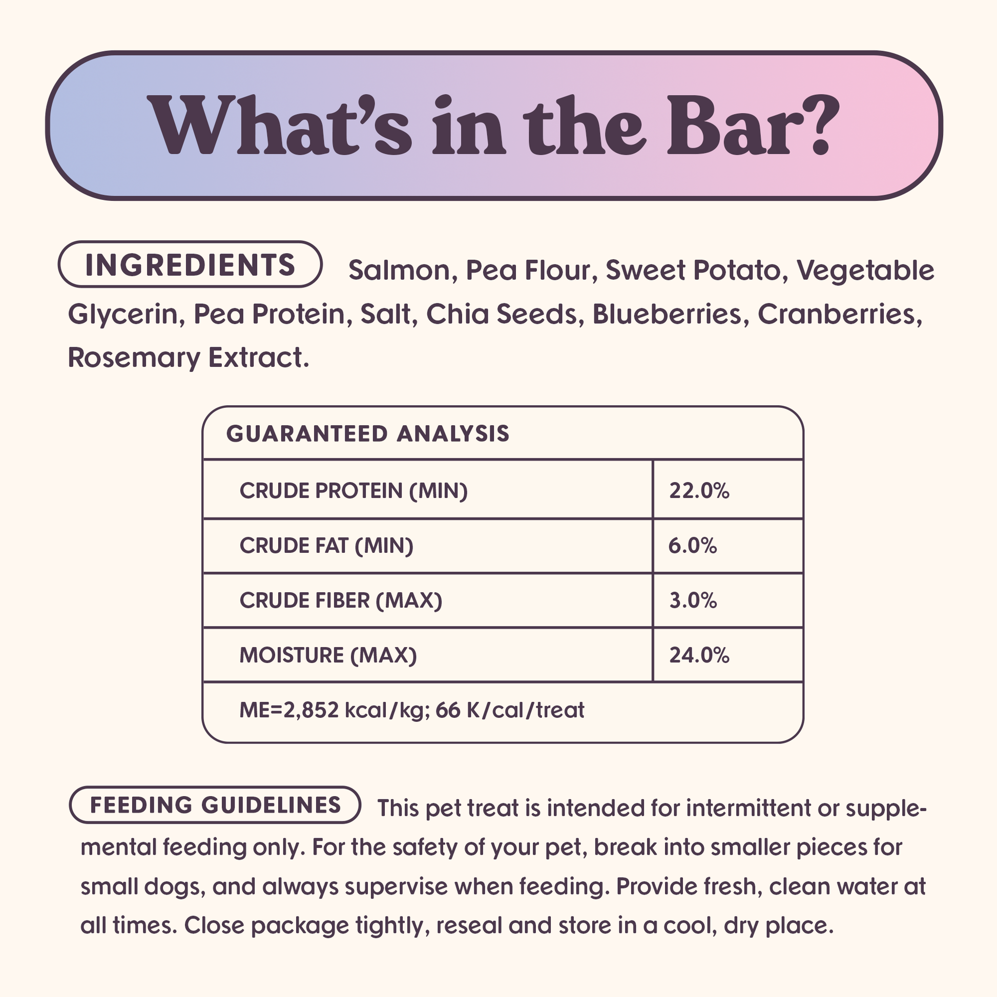 Nutrition information for wild-caught salmon superfood jerky dog treats