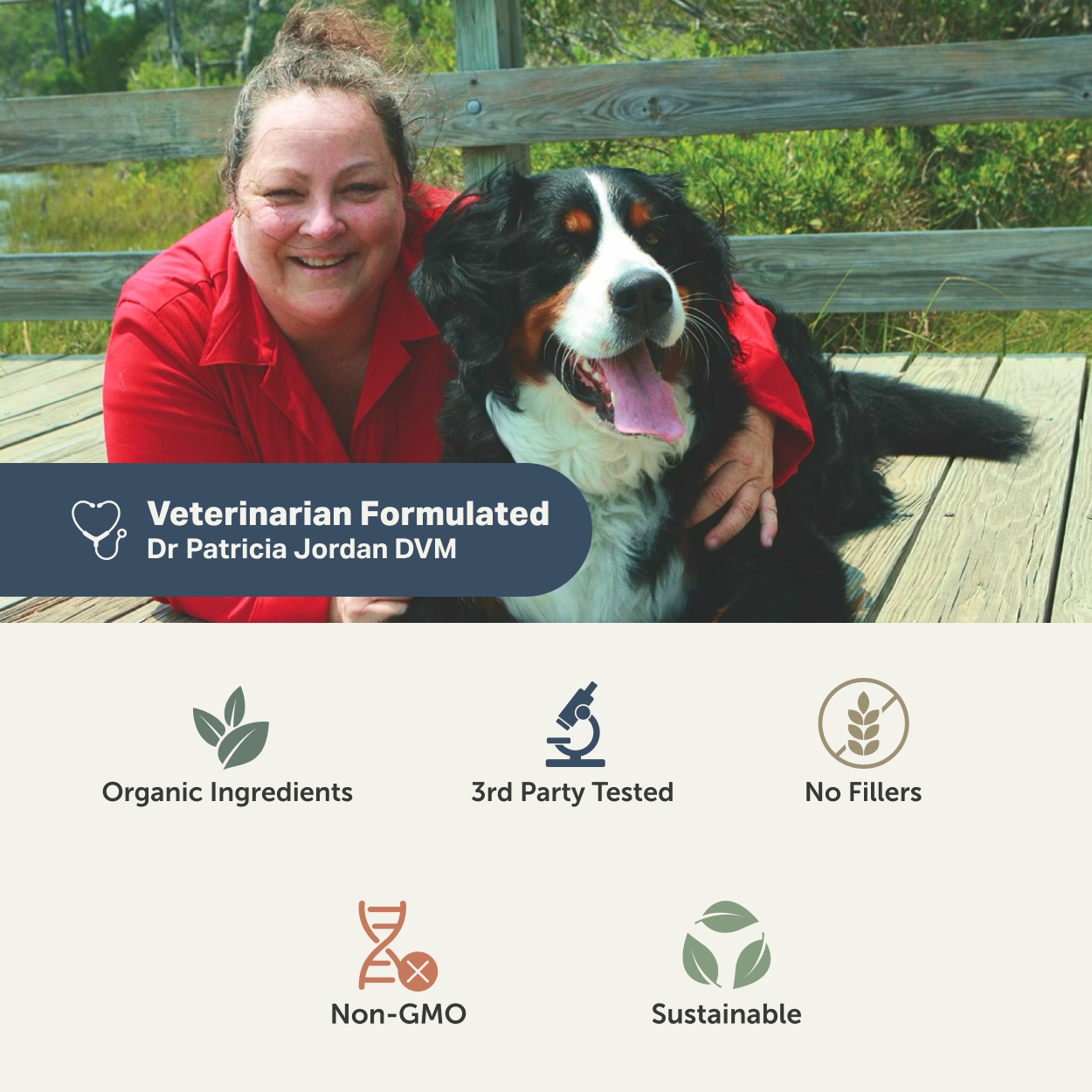 Fact sheet on Four Leaf Rover Yeast Guard reflecting organic ingredients, third-party testing, no fillers