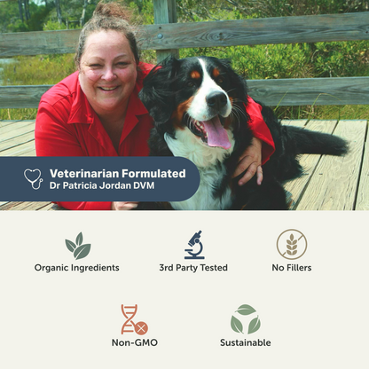 Fact sheet on Four Leaf Rover Yeast Guard reflecting organic ingredients, third-party testing, no fillers