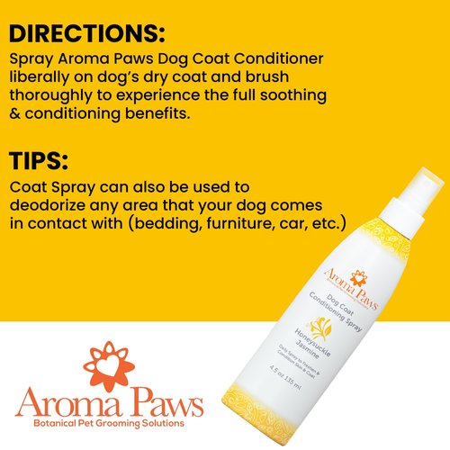 Natural Aroma Paws Dog Coat Conditioning Spray for Soft, Shiny Fur and Skin Car
