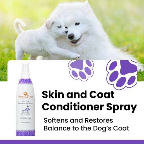 Natural Aroma Paws Dog Coat Conditioning Spray for Soft, Shiny Fur and Skin Car