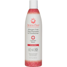 Close-up of Aroma Paws Hot Spot Relief Shampoo and Conditioner bottle. All-natural, pet-friendly formula designed to soothe irritated skin, reduce itching, and provide relief for hot spots. Gentle ingredients for a comfortable bathing experience for dogs.