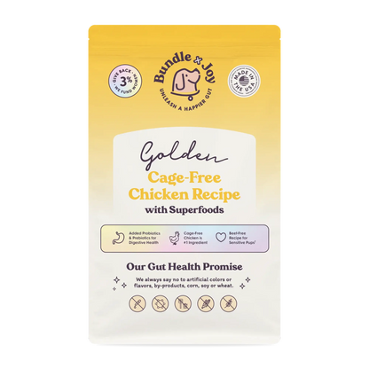 Bundle x Joy Golden Cage-Free Chicken Recipe dog food bag