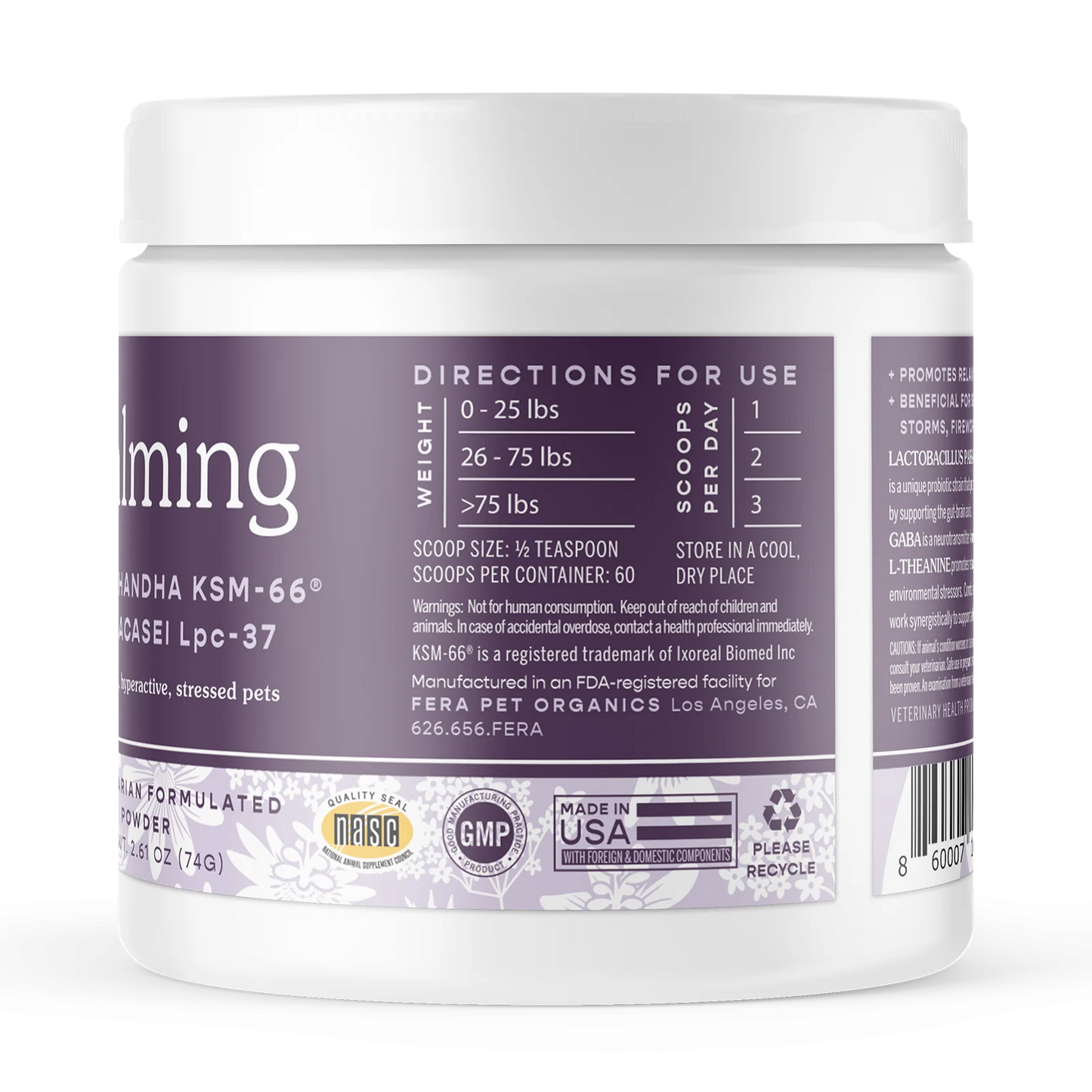Fera Pets calming supplement for dogs, natural stress relief, anxiety support, vet-formulated pet relaxation supplement