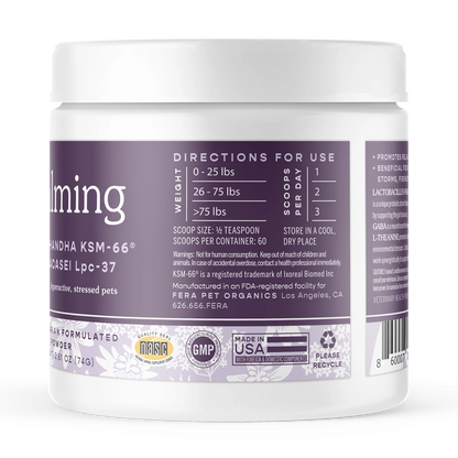 Fera Pets calming supplement for dogs, natural stress relief, anxiety support, vet-formulated pet relaxation supplement