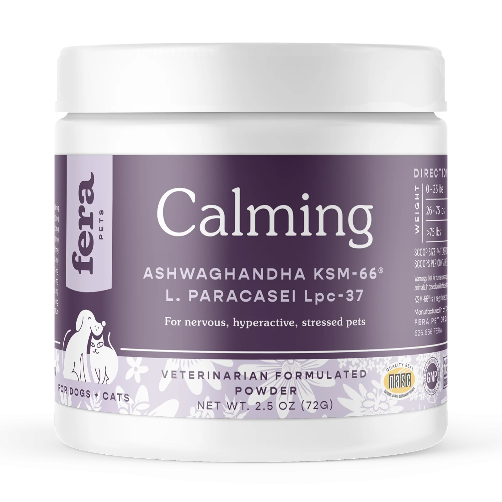 Fera Pets calming supplement for dogs, natural stress relief, anxiety support, vet-formulated pet relaxation supplement