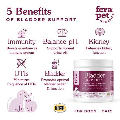 Fera Pet Bladder Support Supplement, natural urinary health support for dogs, promotes healthy bladder function, vet-formulated pet supplement
