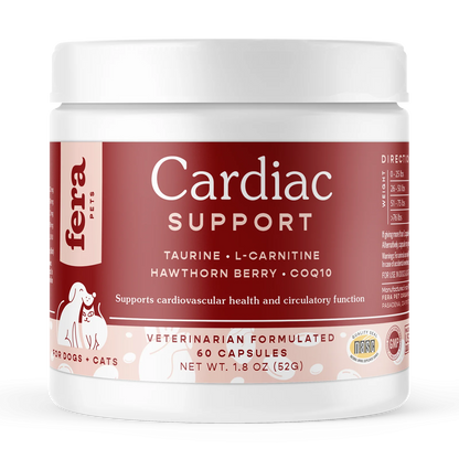 Fera Pets Cardiac Support supplement for dogs, natural heart health support, vet-formulated, promotes cardiovascular wellness