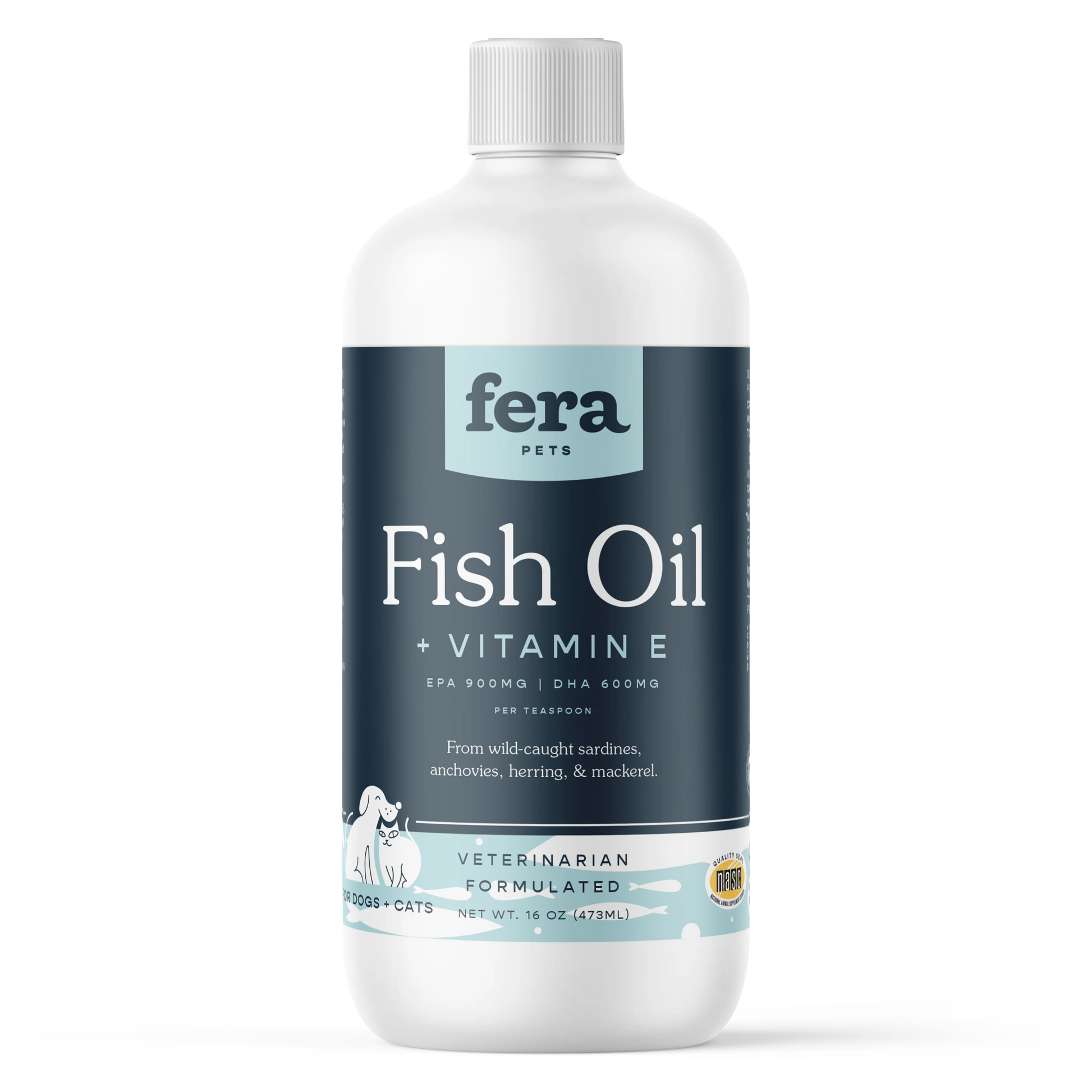 Omega-3 Rich Fera Pet's Fish Oil Supplement for Dogs and Cats - Supports Healthy Skin and Coat