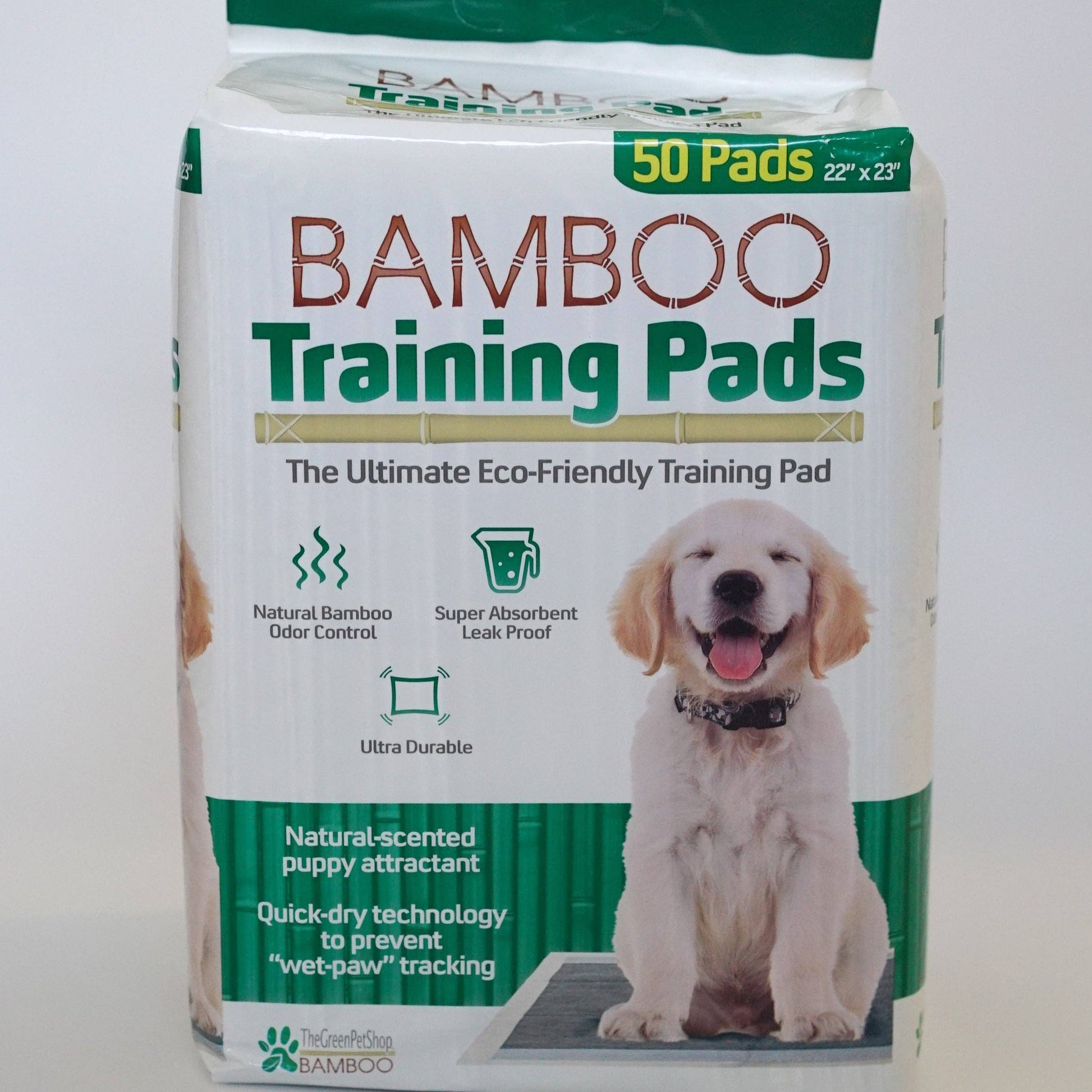 Green Pet Shop bamboo dog training pads, eco-friendly and absorbent, sustainable pet potty solution