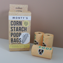 Eco-Friendly Monty's Corn Starch Poop Bags Biodegradable Dog Waste Bags