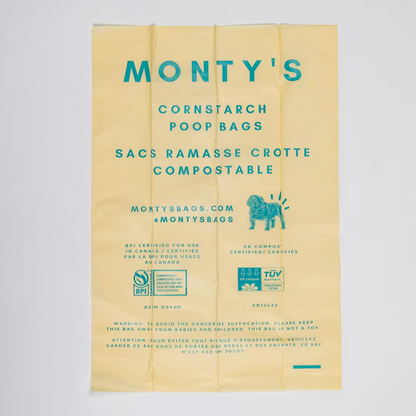 Eco-Friendly Monty's Corn Starch Poop Bags Biodegradable Dog Waste Bags