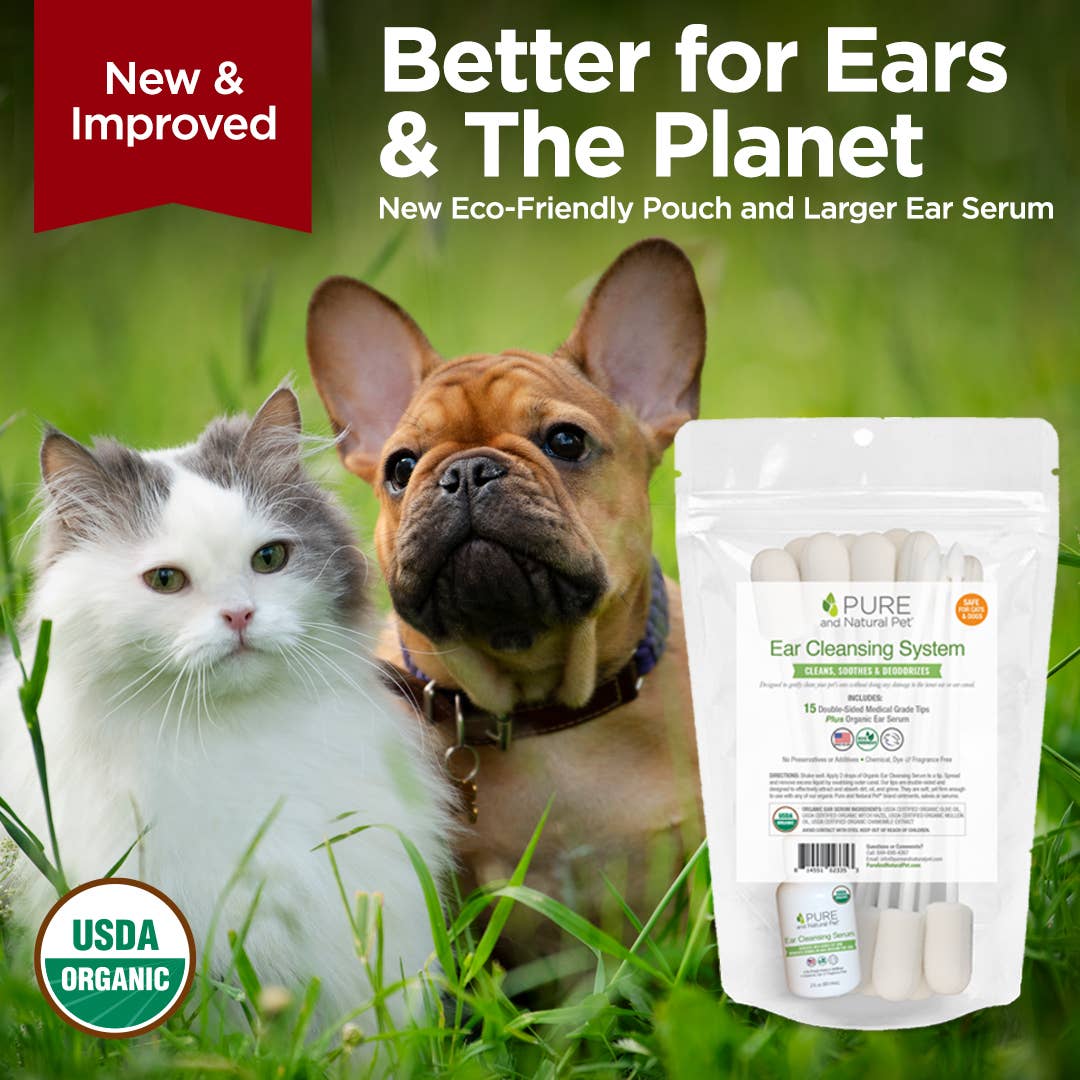 Pure and Natural Pet Ear Cleansing System, gentle and effective ear cleaner for dogs, natural ear care solution