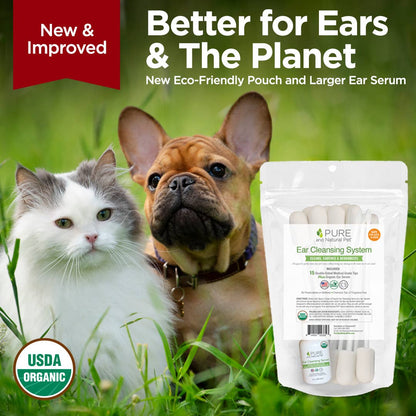 Pure and Natural Pet Ear Cleansing System, gentle and effective ear cleaner for dogs, natural ear care solution